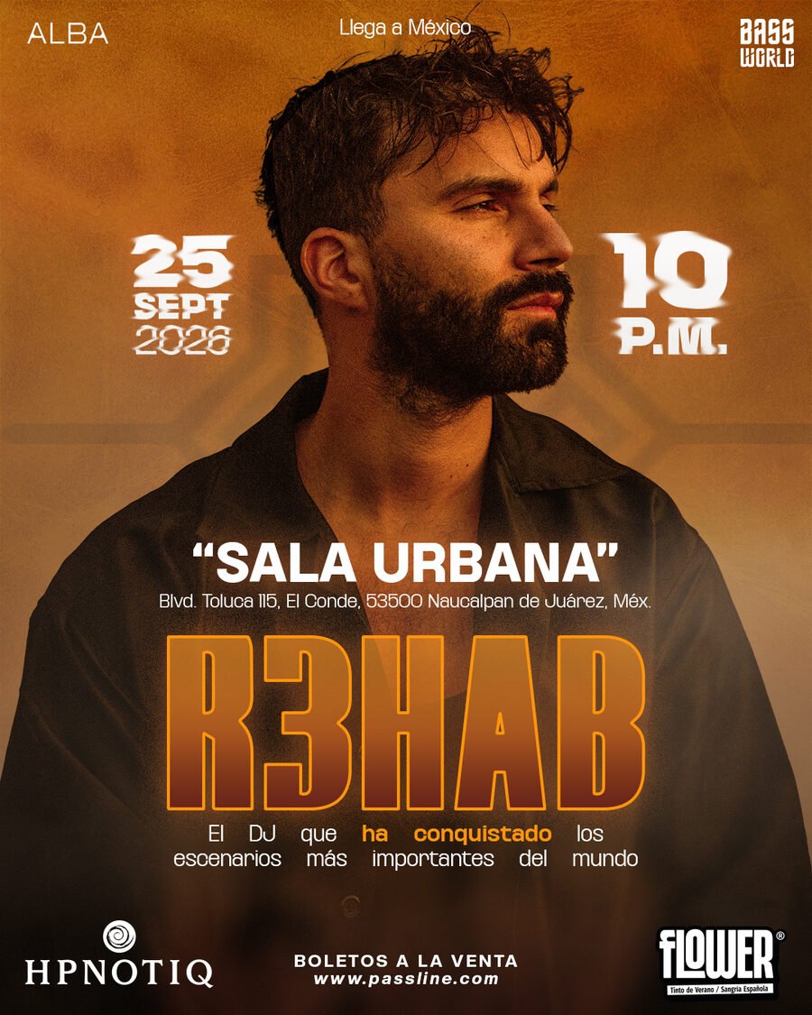 Flyer oficial R3HAB — 25 de septiembre 2026, Sala Urbana, Naucalpan